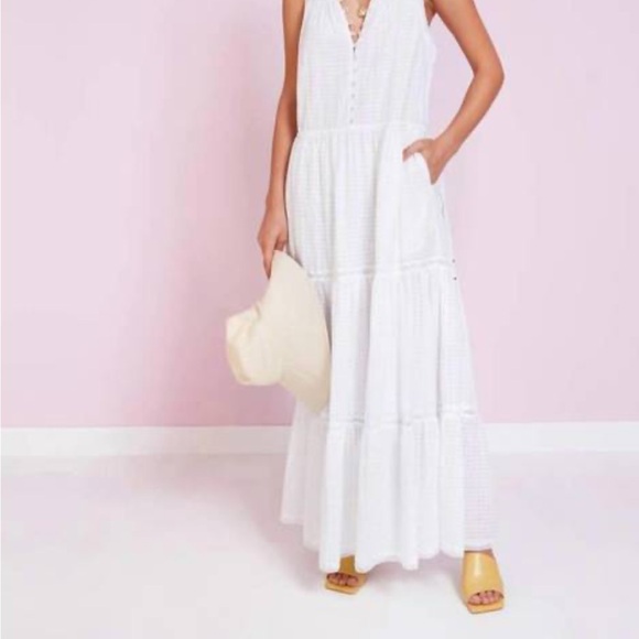 NEW MAGALI PASCAL
sophia maxi dress in white check size Small S - Picture 11 of 11